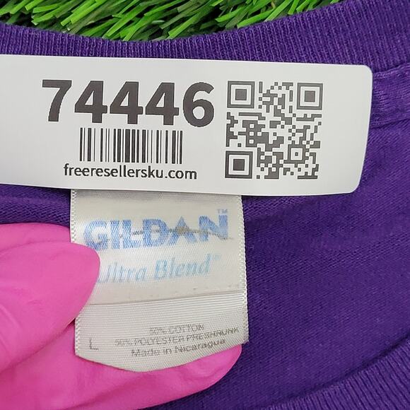 Vintage Peace Signs Shirt Large 22x26 Purple Y2K - Picture 7 of 16